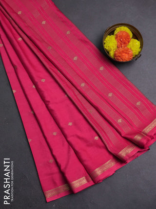 Peach Pink Semi Mysore Silk Saree