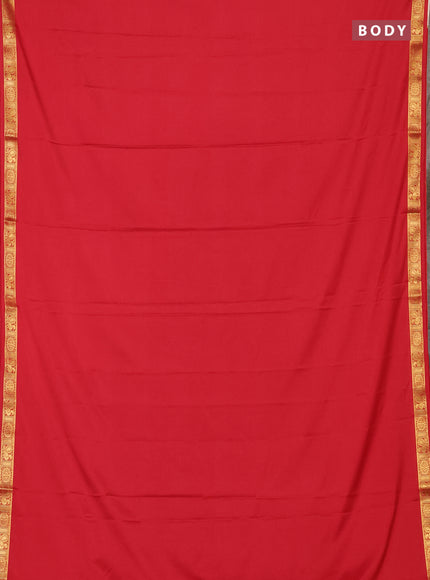 Red Semi Mysore Silk Saree