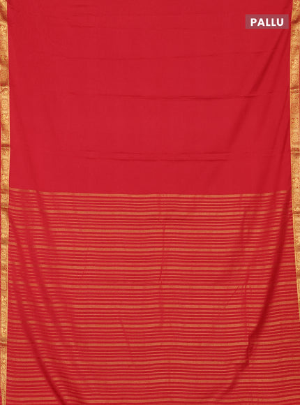 Red Semi Mysore Silk Saree