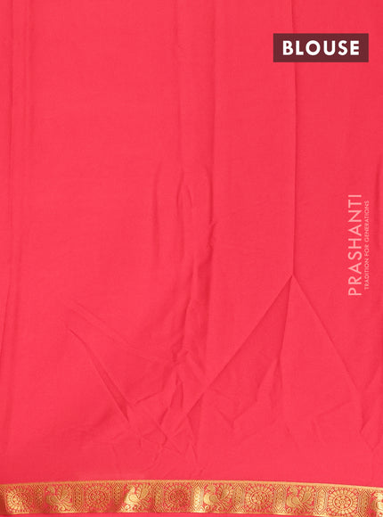 Red Semi Mysore Silk Saree