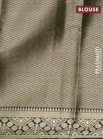 Mustard Yellow & Green Semi Mysore Silk Saree