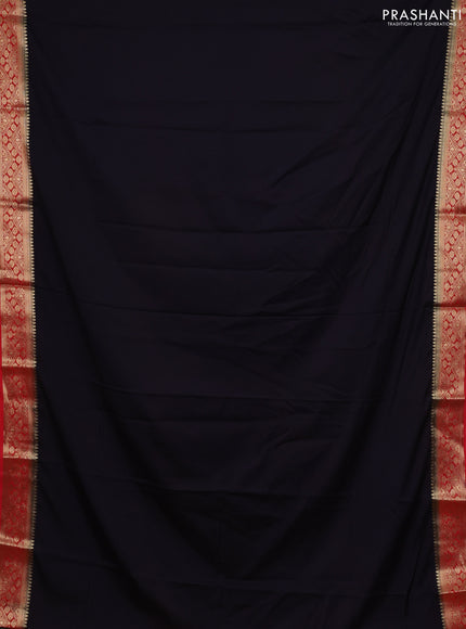 Jamun & Red Semi Mysore Silk Saree