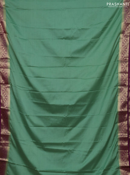 Pastel Green & Purple Semi Mysore Silk Saree