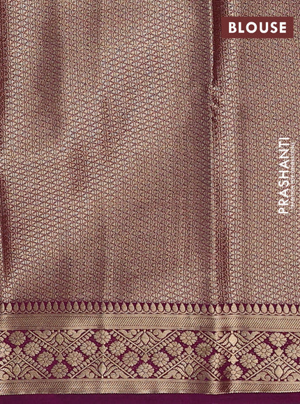 Pastel Green & Purple Semi Mysore Silk Saree