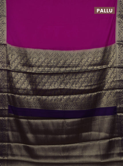 Pink & Violet Semi Mysore Silk Saree