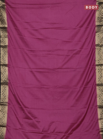 Mauve Pink & Elephant Grey Semi Mysore Silk Saree