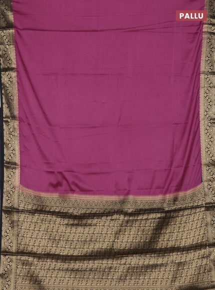 Mauve Pink & Elephant Grey Semi Mysore Silk Saree