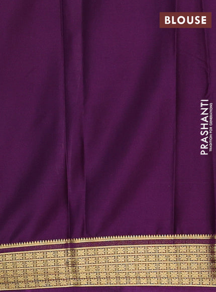 Pastel Green & Purple Semi Mysore Silk Saree