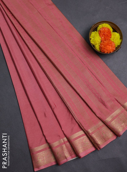 Peach Semi Mysore Silk Saree
