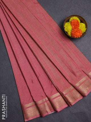 Peach Semi Mysore Silk Saree