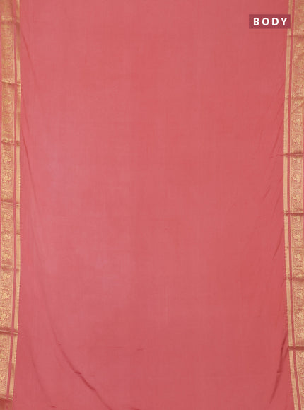 Peach Semi Mysore Silk Saree