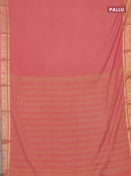Peach Semi Mysore Silk Saree