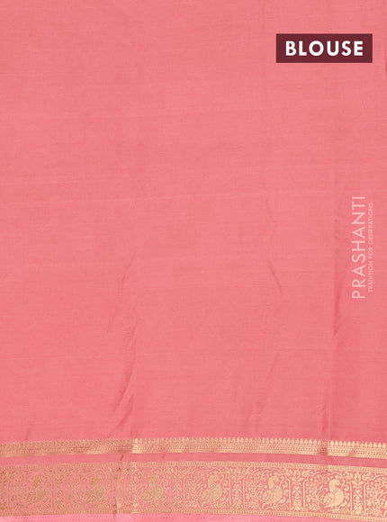 Peach Semi Mysore Silk Saree