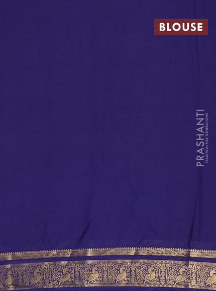 Navy Blue Semi Mysore Silk Saree