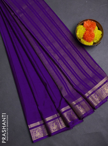 Violet Semi Mysore Silk Saree