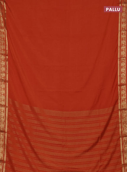 Rust Semi Mysore Silk Saree