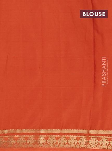 Rust Semi Mysore Silk Saree