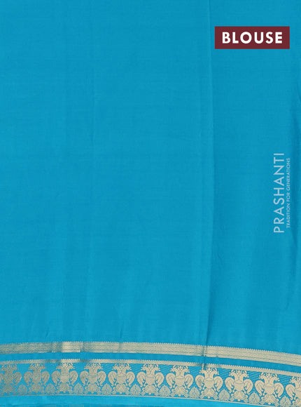 Teal Blue Semi Mysore Silk Saree