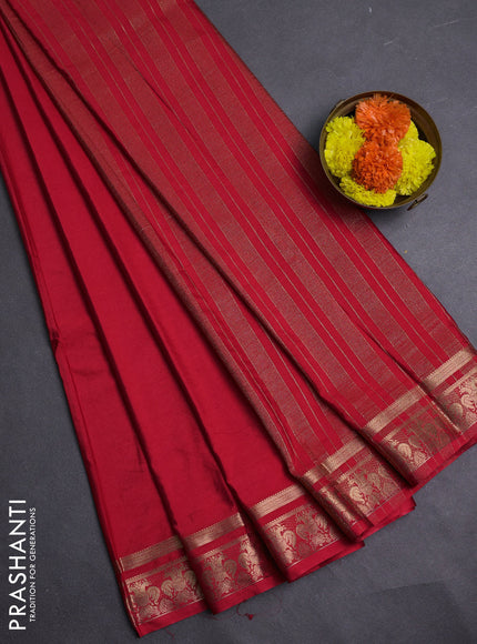 Red Semi Mysore Silk Saree