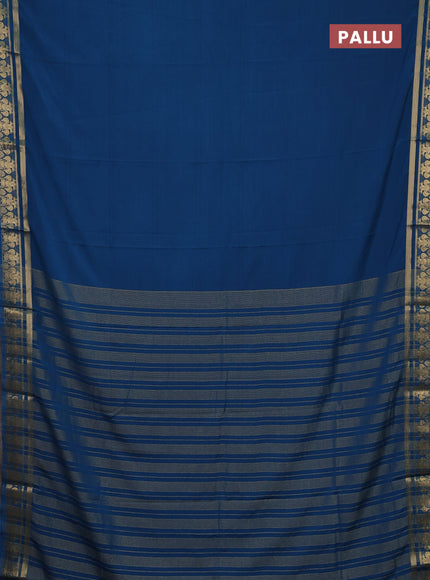 Peacock Blue Semi Mysore Silk Saree