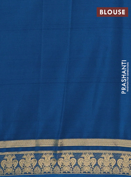 Peacock Blue Semi Mysore Silk Saree