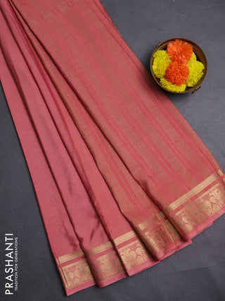 Peach Semi Mysore Silk Saree