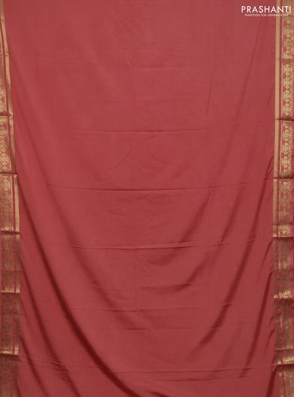 Peach Semi Mysore Silk Saree