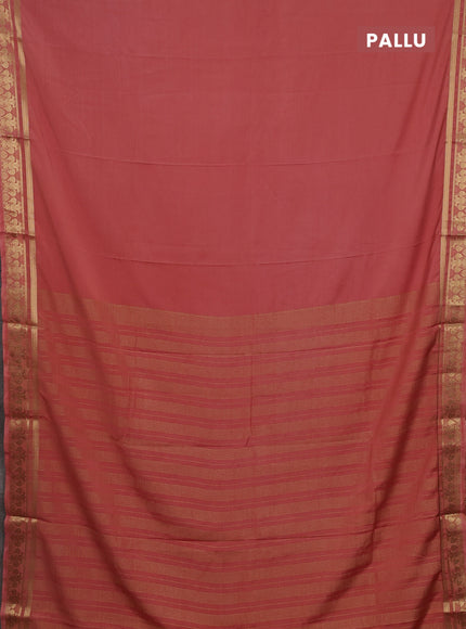 Peach Semi Mysore Silk Saree