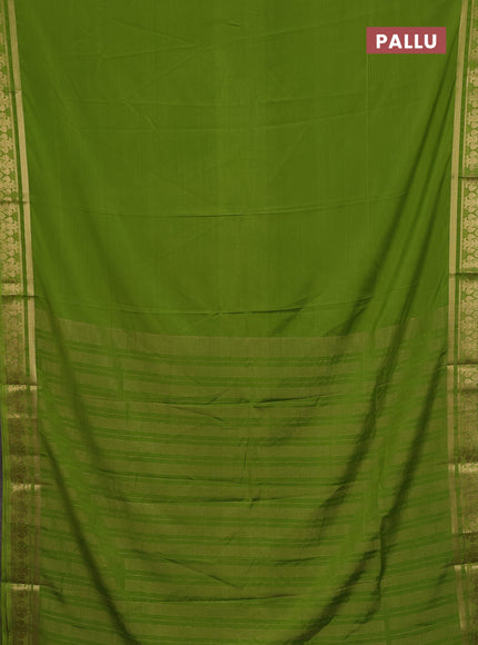 Lime Green Semi Mysore Silk Saree