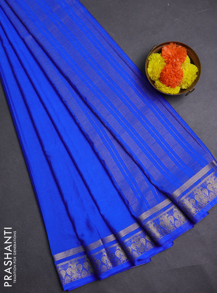 Royal Blue Semi Mysore Silk Saree