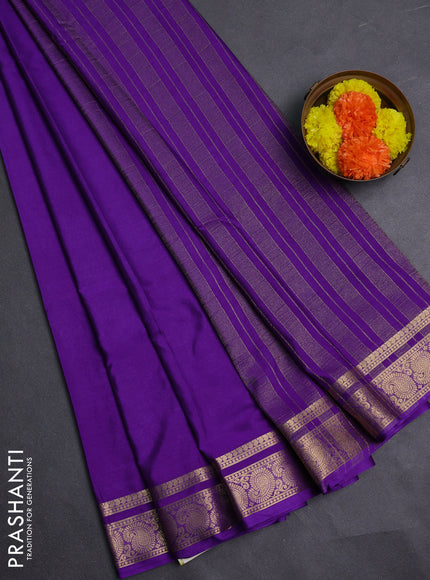 Violet Semi Mysore Silk Saree