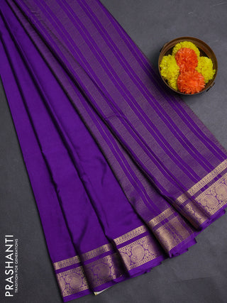 Violet Semi Mysore Silk Saree