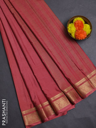 Peach Semi Mysore Silk Saree