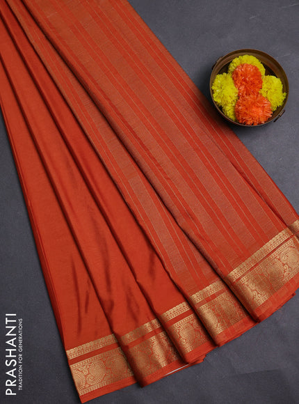 Rust Semi Mysore Silk Saree