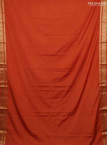 Rust Semi Mysore Silk Saree