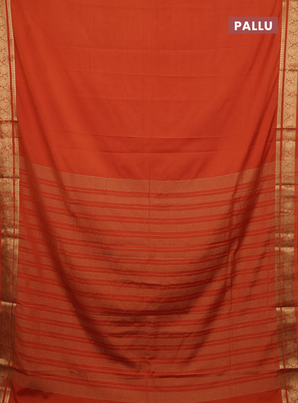 Rust Semi Mysore Silk Saree