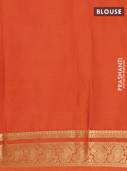 Rust Semi Mysore Silk Saree