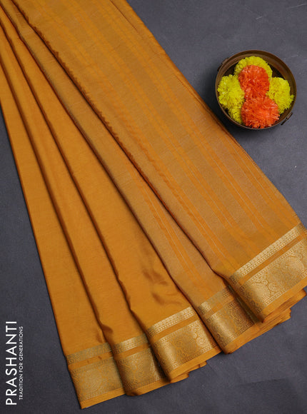 Mustard Yellow Semi Mysore Silk Saree