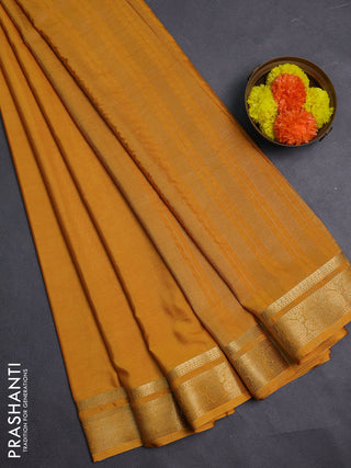 Mustard Yellow Semi Mysore Silk Saree