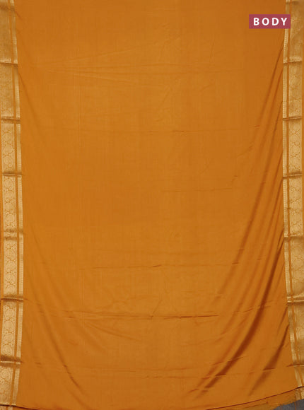 Mustard Yellow Semi Mysore Silk Saree