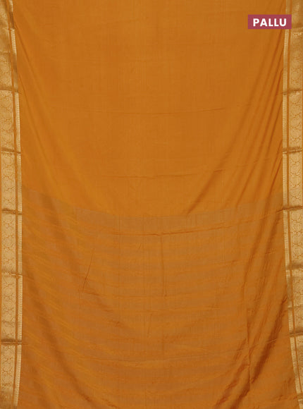 Mustard Yellow Semi Mysore Silk Saree