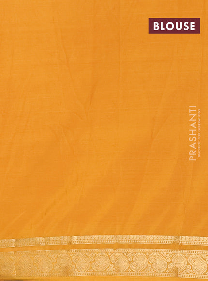 Mustard Yellow Semi Mysore Silk Saree