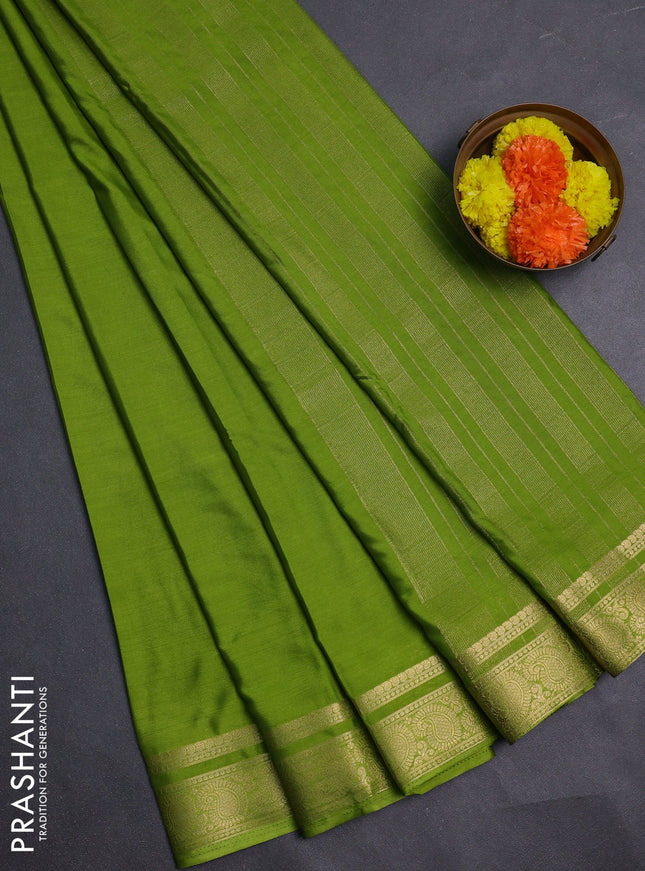 Light Green Semi Mysore Silk Saree