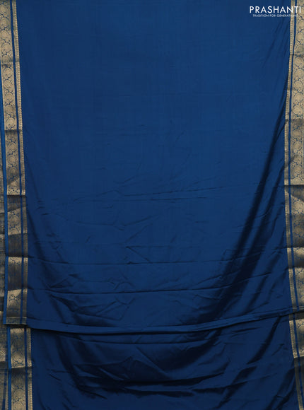 Peacock Blue Semi Mysore Silk Saree