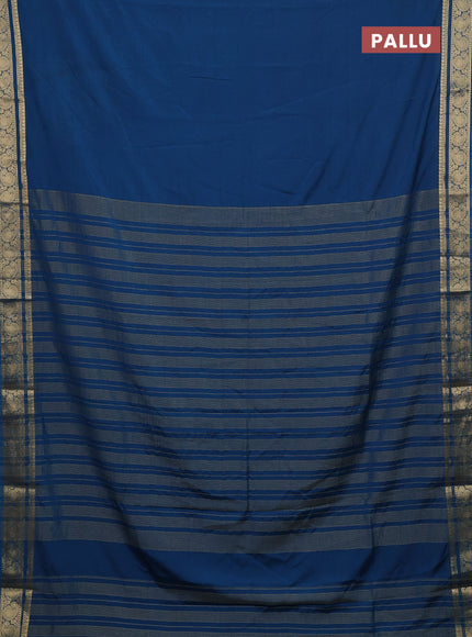 Peacock Blue Semi Mysore Silk Saree