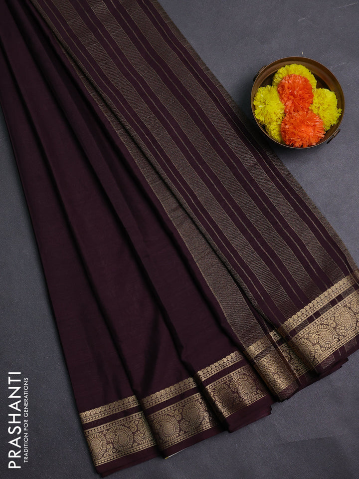 Coffee Brown Semi Mysore Silk Saree