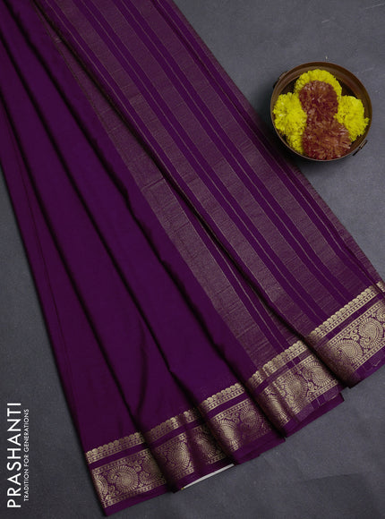 Purple Semi Mysore Silk Saree