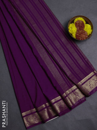 Purple Semi Mysore Silk Saree