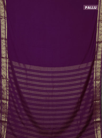 Purple Semi Mysore Silk Saree