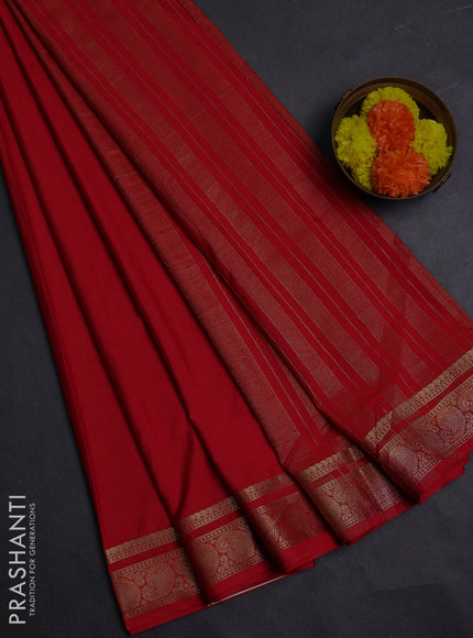 Red Semi Mysore Silk Saree